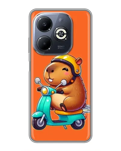 Чохол для Infinix Smart 8 Plus з картинкою «Капібара на скутері» Чохол для Infinix Smart 8 Plus з картинкою «Капібара на скутері»