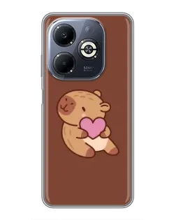 Чохол для Infinix Smart 8 Plus з картинкою «Капібара з серцем»