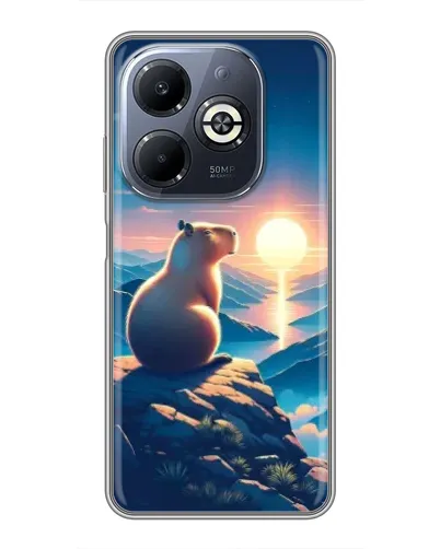 Чохол для Infinix Smart 8 Plus з картинкою «Захід сонця з капібарою» Чохол для Infinix Smart 8 Plus з картинкою «Захід сонця з капібарою»