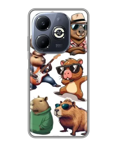Чохол для Infinix Smart 8 Plus з картинкою «Круті капібари музиканти» Чохол для Infinix Smart 8 Plus з картинкою «Круті капібари музиканти»