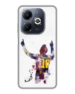 Чехол для Infinix Smart 8 Plus с картинкой «Акварельный Месси Барселона»