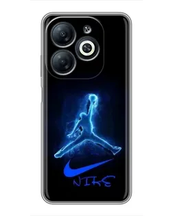 Чехол для Infinix Smart 8 с картинкой «Jordan Neon Blue»