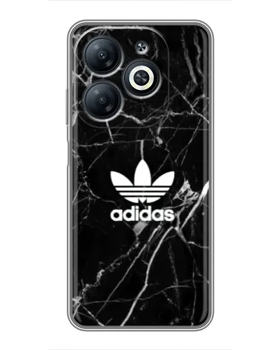 Чехол для Infinix Smart 8 с картинкой «Белый мрамор Adidas»