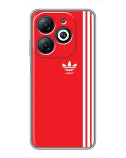 Чехол для Infinix Smart 8 с картинкой «Красный минимализм Adidas»