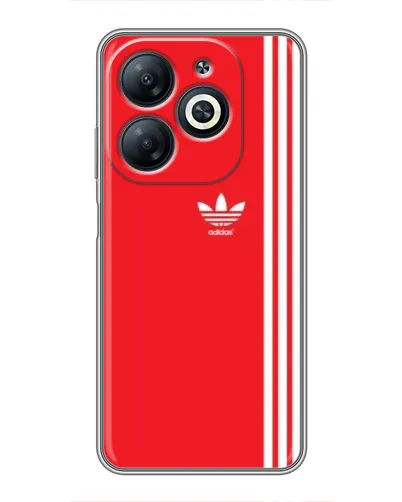 Чехол для Infinix Smart 8 с картинкой «Красный минимализм Adidas»