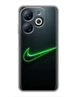 Чехол для Infinix Smart 8 с картинкой «Неоновый контур Nike»
