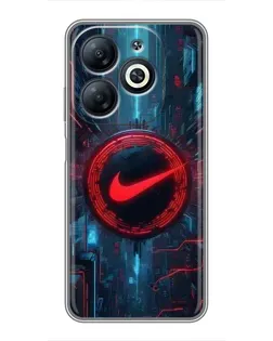 Чехол для Infinix Smart 8 с картинкой «Техногенный стиль Nike»