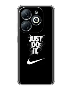 Чехол для Infinix Smart 8 с картинкой «Текстовый принт Nike»