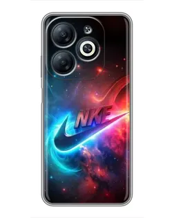 Чехол для Infinix Smart 8 с картинкой «Огненный логотип Nike»