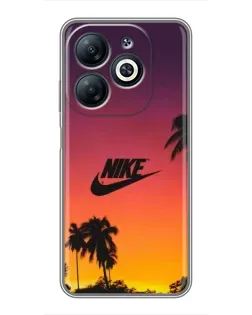 Чехол для Infinix Smart 8 с картинкой «Nike на закате солнца»