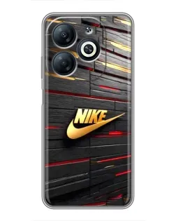 Чехол для Infinix Smart 8 с картинкой «Золотой Nike на металле»