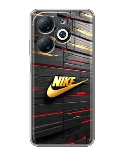 Чехол для Infinix Smart 8 с картинкой «Золотой Nike на металле»