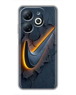 Чехол для Infinix Smart 8 с картинкой «Объемный логотип Найк»