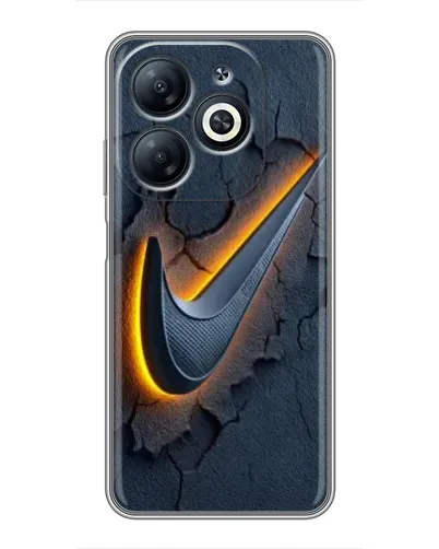 Чехол для Infinix Smart 8 с картинкой «Объемный логотип Найк»