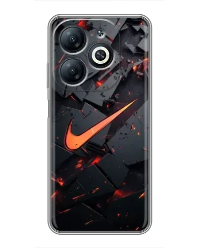 Чехол для Infinix Smart 8 с картинкой «Nike — эффект разломов»
