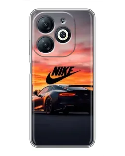 Чехол для Infinix Smart 8 с картинкой «Nike и суперкар»
