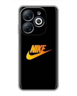 Чехол для Infinix Smart 8 с картинкой «Золотой логотип Nike»
