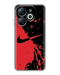 Чехол для Infinix Smart 8 с картинкой «Красные брызги Nike» Чехол для Infinix Smart 8 с картинкой «Красные брызги Nike»
