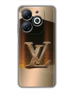 Чехол для Infinix Smart 8 с картинкой «LV — золотое сияние»