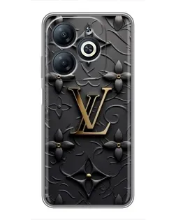 Чехол для Infinix Smart 8 с картинкой «Кожаная текстура LV»
