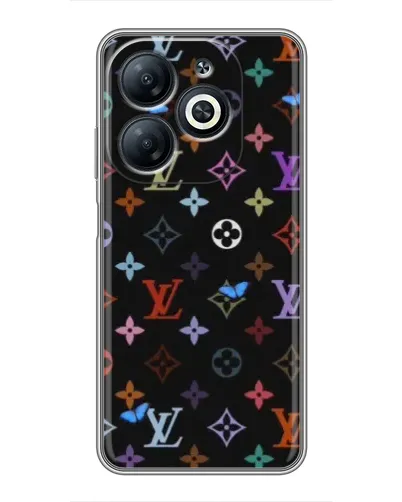 Чехол для Infinix Smart 8 с картинкой «Цветная монограмма LV»