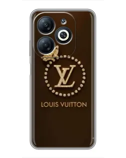 Чехол для Infinix Smart 8 с картинкой «LV — золотая печать»