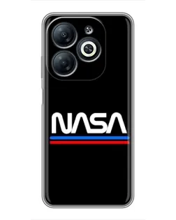 Чехол для Infinix Smart 8 с картинкой «NASA — классика Red Blue»