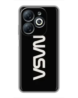 Чехол для Infinix Smart 8 с картинкой «NASA — вертикальный логотип»