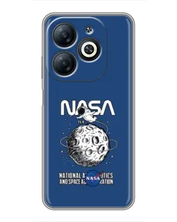 Чехол для Infinix Smart 8 с картинкой «NASA — лунная миссия»