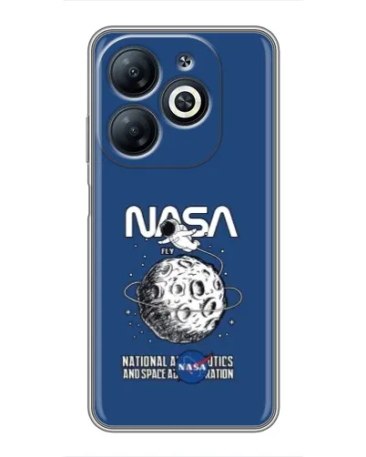 Чехол для Infinix Smart 8 с картинкой «NASA — лунная миссия»