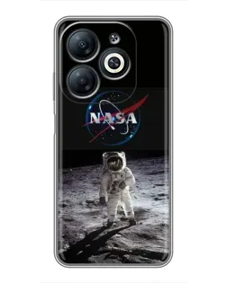 Чехол для Infinix Smart 8 с картинкой «Астронавт на Луне»