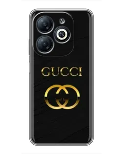 Чохол для Infinix Smart 8 з картинкою «Золотий логотип Gucci»