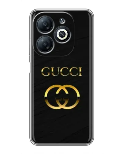 Чохол для Infinix Smart 8 з картинкою «Золотий логотип Gucci»