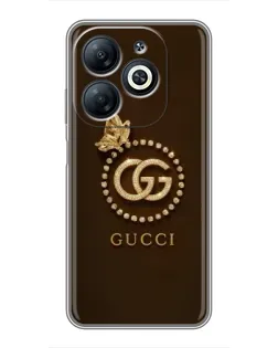 Чохол для Infinix Smart 8 з картинкою «Gucci — золотий метелик»