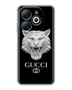 Чехол для Infinix Smart 8 с картинкой «Gucci — серебряный лев»