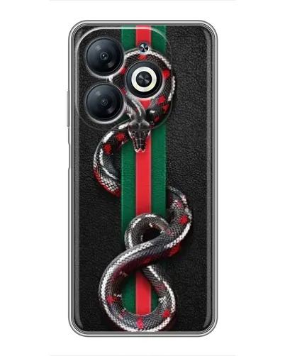 Чехол для Infinix Smart 8 с картинкой «Gucci — змея на полосе» Чехол для Infinix Smart 8 с картинкой «Gucci — змея на полосе»