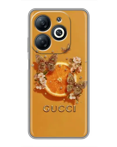 Чехол для Infinix Smart 8 с картинкой «Gucci — золотые бабочки» Чехол для Infinix Smart 8 с картинкой «Gucci — золотые бабочки»
