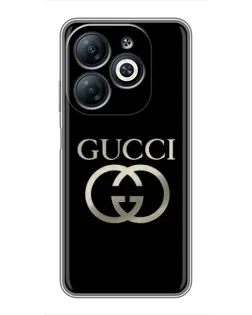 Чехол для Infinix Smart 8 с картинкой «Gucci — золото на черном»
