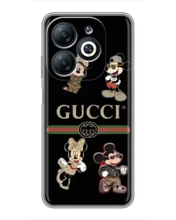 Чехол для Infinix Smart 8 с картинкой «Gucci — герои Disney и монограмма»