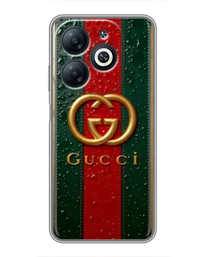 Чехол для Infinix Smart 8 с картинкой «Gucci — фирменная полоса и золото» Чехол для Infinix Smart 8 с картинкой «Gucci — фирменная полоса и золото»