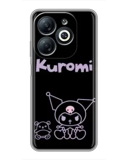 Чехол для Infinix Smart 8 с картинкой «Kuromi — черный минимализм»