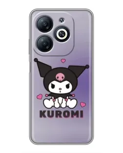 Чехол для Infinix Smart 8 с картинкой «Kuromi — фиолетовый арт»