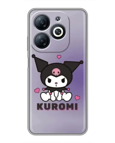Чехол для Infinix Smart 8 с картинкой «Kuromi — фиолетовый арт»