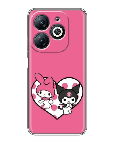 Чехол для Infinix Smart 8 с картинкой «Kuromi и My Melody»