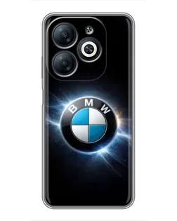 Чехол для Infinix Smart 8 с картинкой «BMW — неоновое сияние»