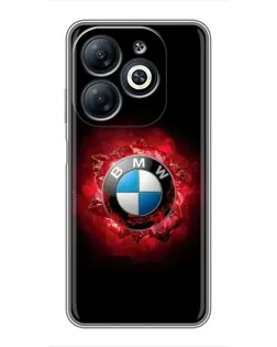 Чехол для Infinix Smart 8 с картинкой «Логотип BMW — вспышка»