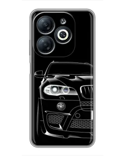 Чехол для Infinix Smart 8 с картинкой «Темный силуэт BMW»