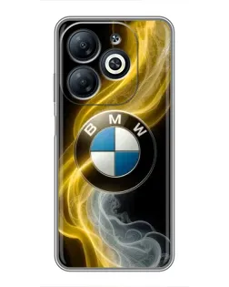 Чехол для Infinix Smart 8 с картинкой «Золотистый дым BMW»