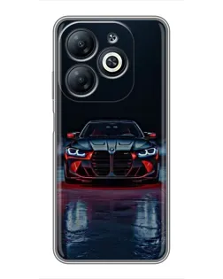 Чехол для Infinix Smart 8 с картинкой «BMW на мокрой дороге»