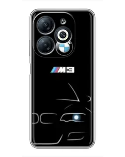 Чехол для Infinix Smart 8 с картинкой «Минималистичный принт BMW M3»